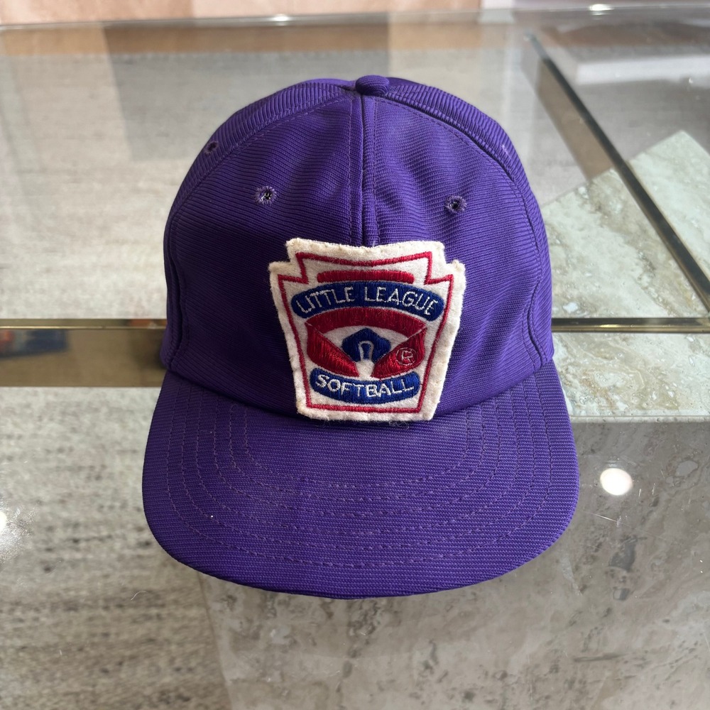 Vintage Little League Softball Hat Youth S/M Purple Fair 1970s Snapback USA